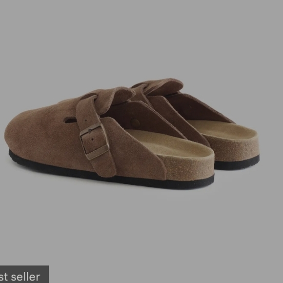 Quince Water Repellent Suede Clog Mules Cafe Brown - Picture 15 of 15